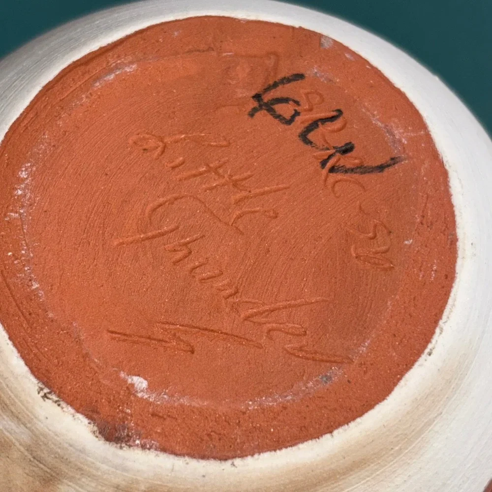 Southwest Native American Style Terracotta Clay Vase Handcrafted Geometric‎